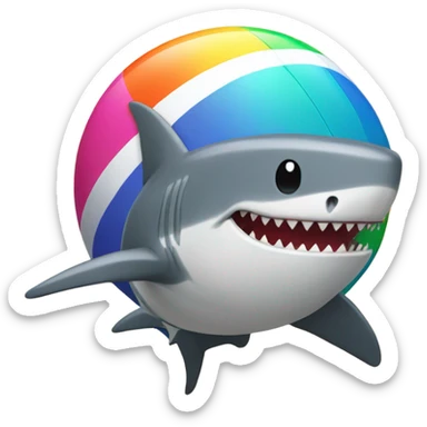 shark with ball sticker