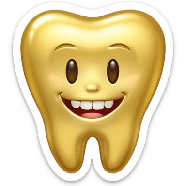 gold tooth without a face on it sticker