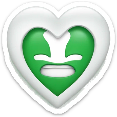 White and green hearted emoji sticker
