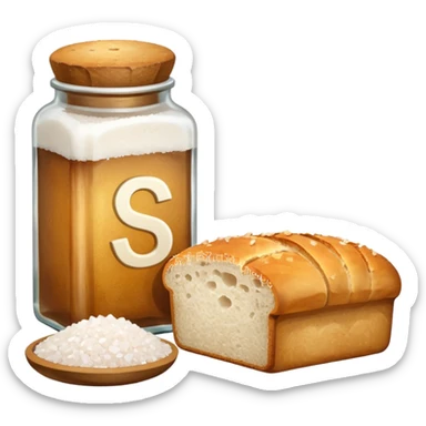  simple a bottle of salt and a loaf of bread sticker