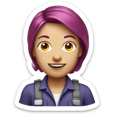 Female Electrician with purplered hair sticker