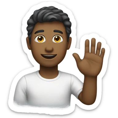 Waving goodbye sticker