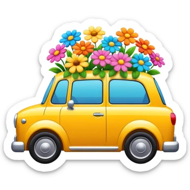 Flowers in a car sticker