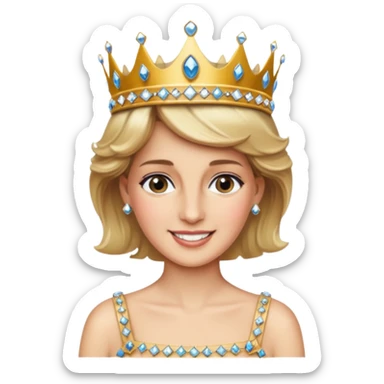 standing, Princess Diana with a crown sticker