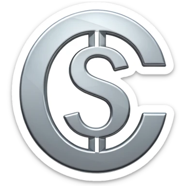 $ dollar metal symbol sticker
