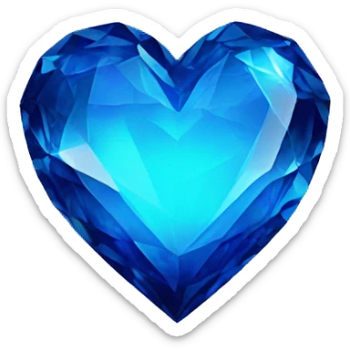 deep-blue crystal heart sticker