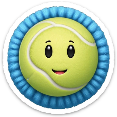 full blue tennis ball sticker