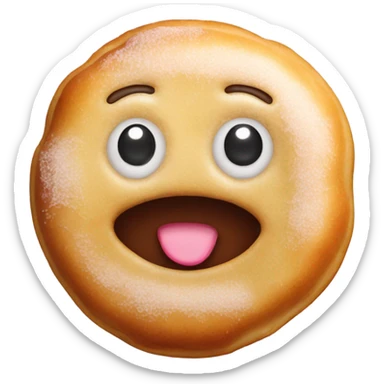 Jelly donut with a face sticker