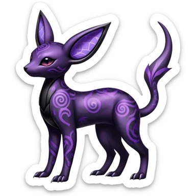 Shiny Dark Edgy Majestic Sophisticated Modern Gothic Gloomy Futuristic Salandit-Umbreon-Espeon-Hybrid (Full body) with pattern-markings sticker