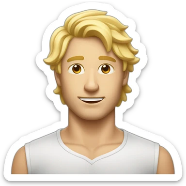 Homme blond boude en croisant bras sticker