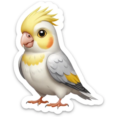 Cockatiel white end yellow sticker
