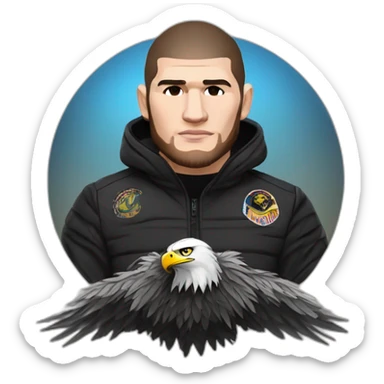 Khabib nurmagomedov with eagle sticker
