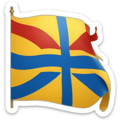 flag emoji with a blue Scandinavian cross with a red outline on a yellow background Ingermanland sticker