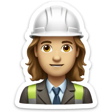 civil engineer with long brown hair and black eyes sticker