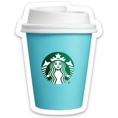 Light blue Starbucks cup sticker