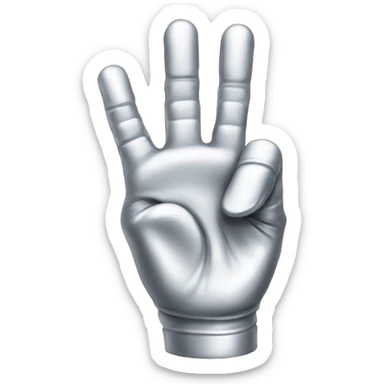 silver bionic peace sign hand sticker