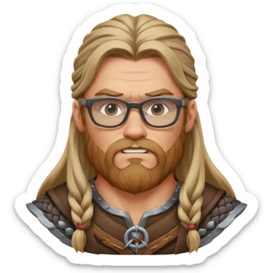 Glasses-Wearing wild viking sticker