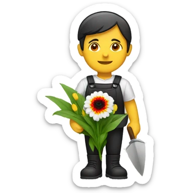 florist with flower of germany flag colors sticker