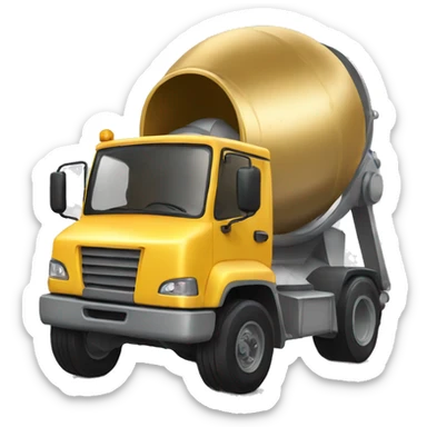 golden happy cement mixer  sticker