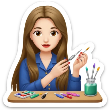 nail artist long haired sticker