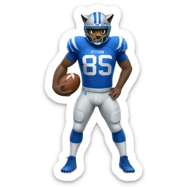 wildcat wearing blue football jersey sticker