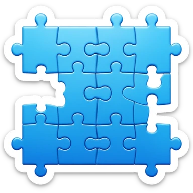 Blue puzzle sticker