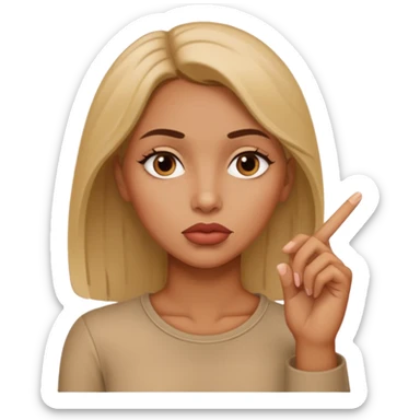 Mujer con el dedo en el labio
 sticker