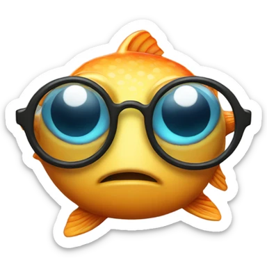 fish wearing glasses blowing a kiss sticker
