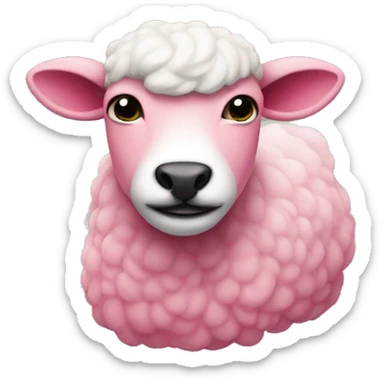 Oveja con un moño rosa sticker