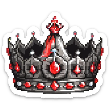black crown with red jewels sticker