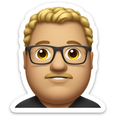 very fat guy with glasses sticker