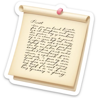 Light cream color romantic letter sticker