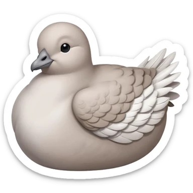 A puffed up sleeping dove sticker