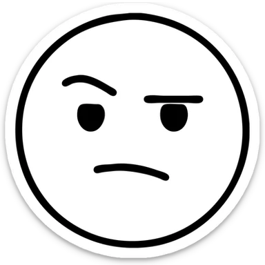 sarcastic expression with raised eyebrow, outlined icon style sticker