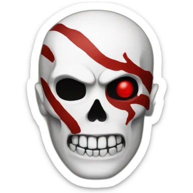 Kratos red mark on a skull Samsung style sticker