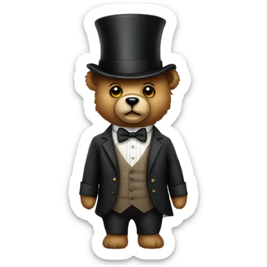 Gentlemen teddy bear  sticker