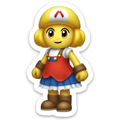 mario bros robot using a miniskirt  sticker