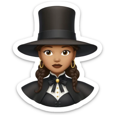 Zendaya engulfed in an enormous top hat that is way too big for her  sticker