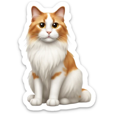 White and orange ragdoll cat sticker