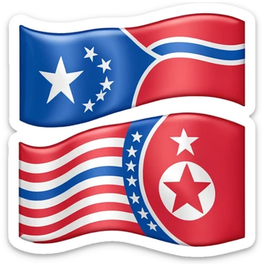 About a emoji flag combination with Puerto Rico + North Korea emoji flag combination flag hack as a flag sticker
