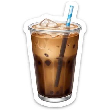 Shorts glass of iced coffee without cream sticker