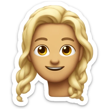 Smirking while tucking hair behind ear sticker