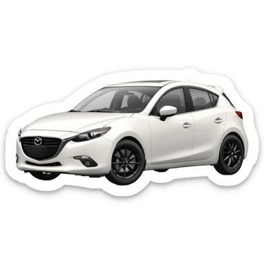 white mazda 3 blakc wheels new shape sticker