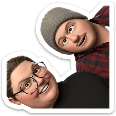 boys in stylish hats sticker