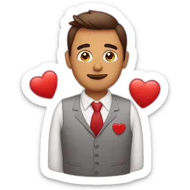 Hombre con cara de Corazón enamorado sticker