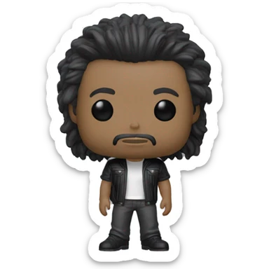 Un chico con cabello con corte Mullet,de tez blanca y ropa estilo old money en estilo funko pop sticker