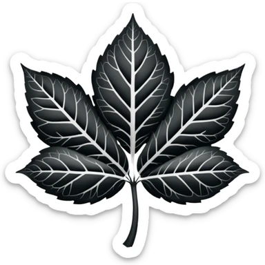 Trébol de 5 hojas blanco y negro  sticker