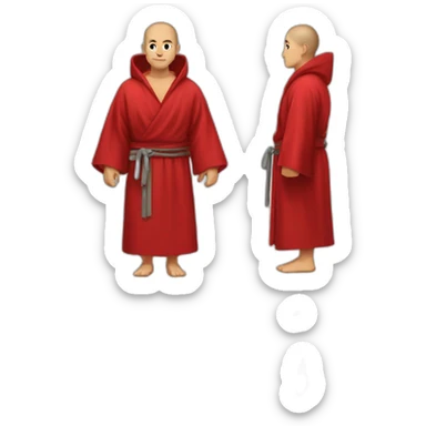 german Monk in red bathrobe full body sticker