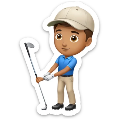 Good looking guy playing golf  sticker