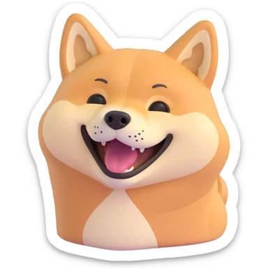 shiba inu, laughing sticker